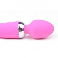 Wand Massager 20 Function Dual Vibrators Rechargeable Pink, BOTH ENDS VIBRATE INDEPENDENTLY